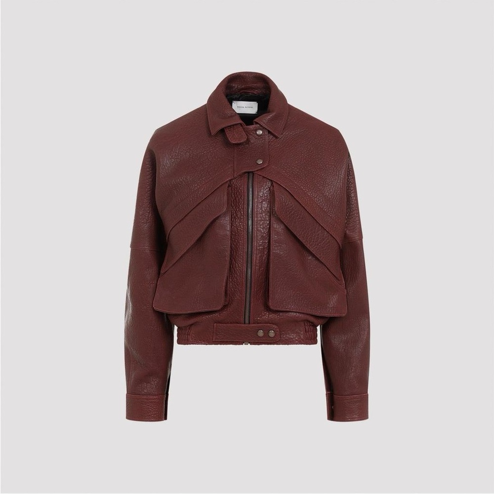 ISO Magda Butrym Burgundy Leather Jacket